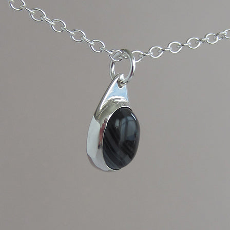 Black Lace Agate Pendant